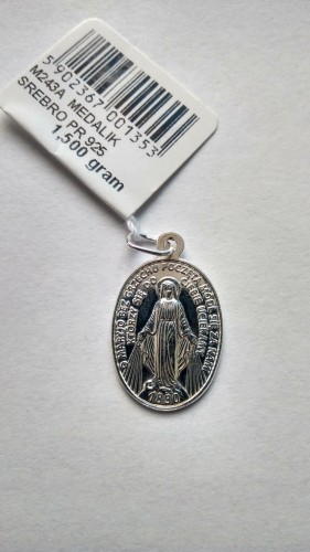 Cudowny Medalik – srebrny - większy (20 mm)