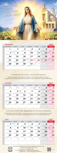 Kalendarz trójdzielny 2027 r. – Niepokalana - Bazylika 