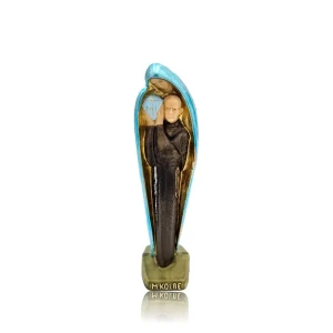 Figurka świętego Maksymiliana Kolbego pod płaszczem Maryi – 11 cm, ręcznie malowana