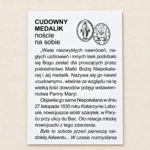 Noście na sobie Cudowny Medalik – ulotka-informacja o Cudownym Medaliku