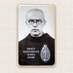 Cudowny Medalik laminowany – św. Maksymilian