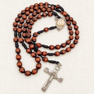 Koronka Franciszkańska do Siedmiu Radości Maryi (brązowa – kieszonkowa, drewniane koraliki)