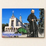 Magnes – Bazylika Niepokalanowska i Maksymilian z rowerem